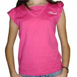 hooch Girls Cap Sleeve Frill T-Shirt - Pink