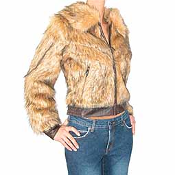 Hooch Retro Faux Fur Bomber Jacket