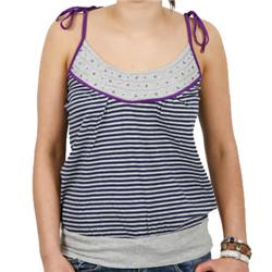 Tie Shoulder Strap Top - Grey Marl