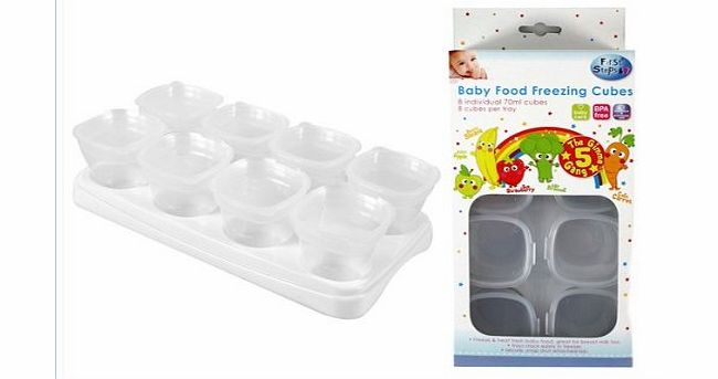 Hoolaroo Baby Freezer Cube Trays. 2 x Trays 16 x 70ml Pots BPA Free, Free Shipping