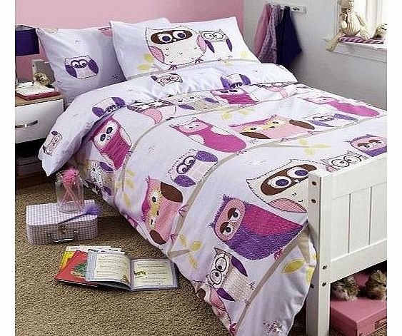 Hoot Owl Single Duvet Cover and Pillowcase Set