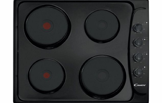 Hoover Candy PLE64N Solid Plate Hob Built In Black