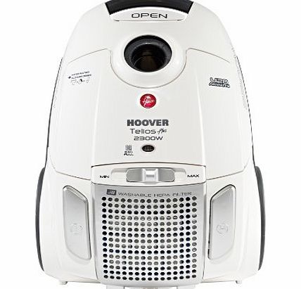 Hoover TTE2304 Telios Bagged Cylinder Vacuum, 3.2 Litre, 2300 Watt - Pure White
