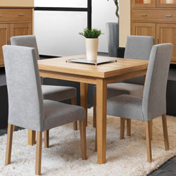 Square Extendable Table & 4 Microfibre