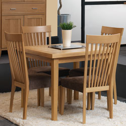 Square Extendable Table & 4 Slatted
