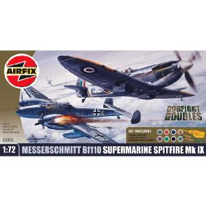 Hornby Hobbies Airfix Dog Fighter ME110 And Spitfire MkIX 1 72 Scale