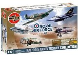 Airfix A50029 Royal Air Force RAF 90th Anniversary Set 1:72 Scale Military Air Power Gift Set inc Paints Glue and Brushes