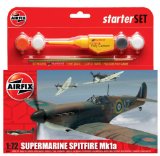 Airfix A50077 Supermarine Spitfire Mk1A 1:72 Scale Military Air Power Gift Set inc Paints Glue and Brushes