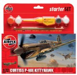 Hornby Hobbies Ltd Airfix A50078 Curtis P-40 Kittyhawk 1:72 Scale WWII Aircraft Gift Set inc Paints Glue and Brushes