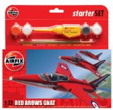 Airfix A50080 Red Arrow Gnat 1:72 Scale Aerobatic Team Gift Set inc Paints Glue and Brushes