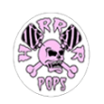 Horrorpops Skull White Button Badges