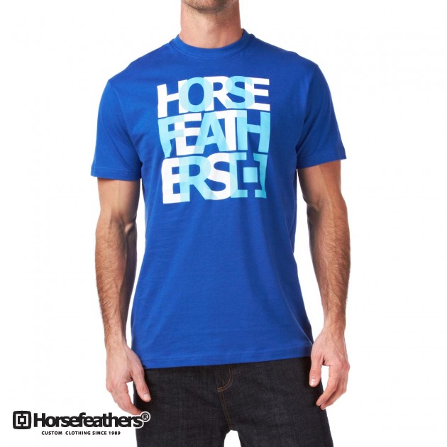 Mens Horsefeathers Blocks T-Shirt - Blue