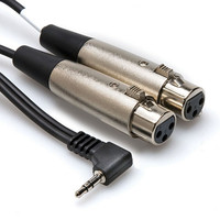 Hosa Camcorder Mic Cable Dual XLR3F Right-angle