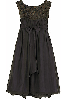 Hoss Intropia Velvet stitched yoke dress