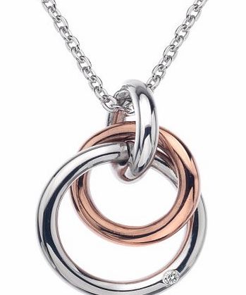 18ct Rose Gold Vermeil Eternity Interlocking Pendant of 41 cm + extender 5 cm