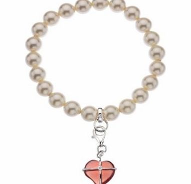 Hot Diamonds Cream Bracelet and Red Heart Charm DL269
