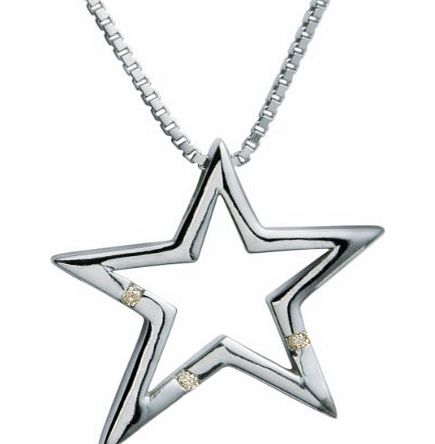 Distinctive Silver And Diamond Pendant 40 cm + 5 cm extender