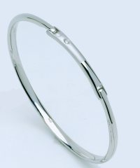 Silver & diamond bangle