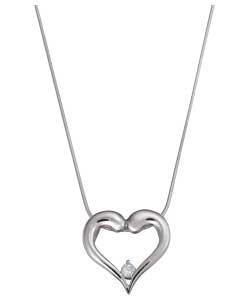 Hot Gems Sterling Silver Cubic Zirconia Heart