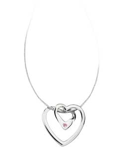 hot Gems Sterling Silver Pink Heart Pendant