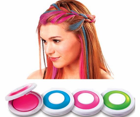 hot huez NEW KIDS GIRL WOMENS HOT HUEZ SET OF 4 BRIGHT PARTY COLOURS TEMPORARY HAIR CHALK