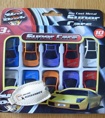Toy Cars - 10 PACK. Die Cast Metal Super Cars. 10 Pack Bundle. Hot Rods. For Ages 3+ **Limited Stock**