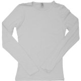 American Apparel - Sheer Jersey Long Sleeve T, White, L
