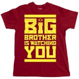 BIG BROTHER IS WATCHING YOU T-Shirt, Red, L