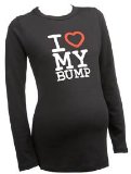I Love My Bump Top - Cool Slogan Maternity T-shirt, Black, M/L