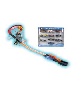 Hot Wheels Supercar Overpass and Bonus 10 Cars