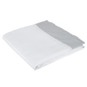 hotel 5* Flat Sheet king, White with grey satin