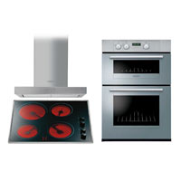 Hotpoint Eye Level Double Oven DY46X- Ceramic Hob E6014 and 60cm Chimney Hood HS62