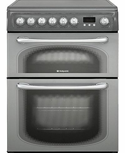 Hotpoint Ltd 60HEGS 600mm Double Electric Cooker Ceramic Hob Graphite