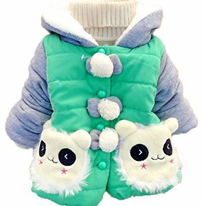 Baby Girls Hoodie Panda Cotton-padded Coat Snowsuit Jacket Outerwear (8 ( Advice 1-2 Years ), blue)