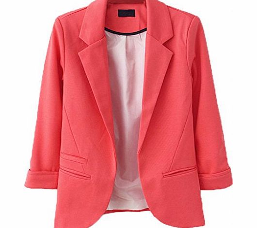 Hotportgift Elegant Womens Candy Slim Suit OL Button Blazer Flower Short Coat Jacket