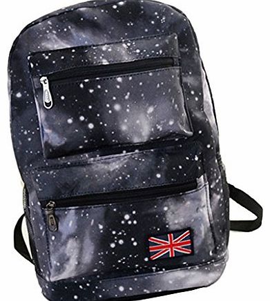 Galaxy Pattern Unisex Travel Backpack Canvas Leisure Bags School bag Rucksack (Flag black)