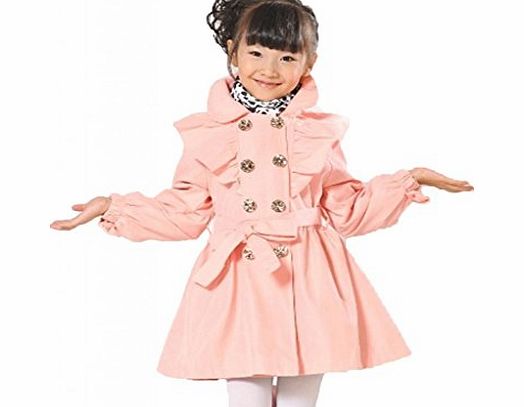 Hotportgift Kids Girls Baby Childrens Coat Outerwear Jackets Double-breasted Trench Coat