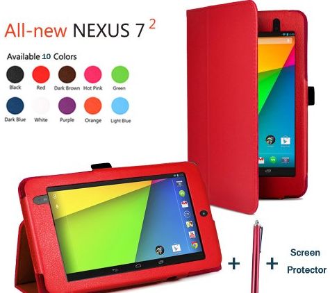HOTSALEUK New Google Nexus 7 FHD 2013 Second Generation (7-Inch) Jelly Bean Android 4.3 (16GB / 32GB WiFi / 4G LTE) BLACK Multi-Function New Google Nexus 7 FHD Leather Case / Cover / Typing 
