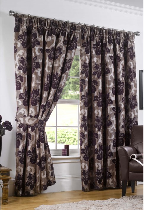 Houghton Aubergine Lined Curtains