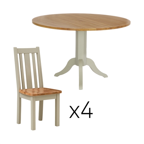 Houghton Painted Round Dining Table with 4