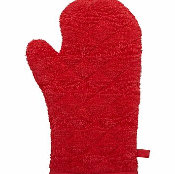House by John Lewis Towelling Oven Mitt, Red