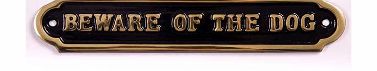 Beware of the Dog Brass Door Sign