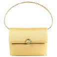 House of Florence Canvas and Calf Leather Evening Handbag