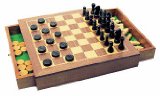 Deluxe Wooden Chess and Draughts Set