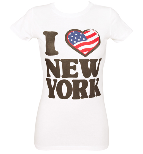 House of Mental Ladies White I Love New York T-Shirt from House
