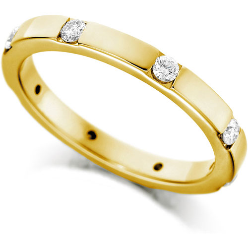House Of Williams 2.5mm 0.32 Ct Diamond Flat Wedding Band In 18 Ct Yellow Gold