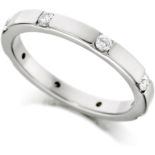 House Of Williams 2.5mm 0.32 Ct Diamond Flat Wedding Band In 9 Ct White Gold