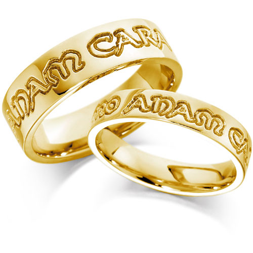 4mm Celtic and#39;Mo Anam Caraand39; Flat Court Wedding Band In 9 Ct Yellow Gold