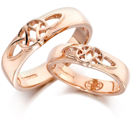 House Of Williams 4mm Celtic D Shape Wedding Band In 9 Ct Rose Gold