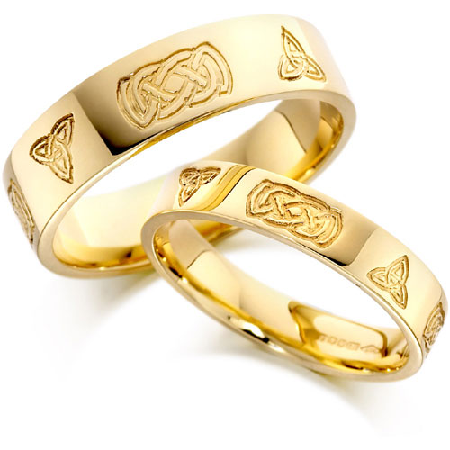 House Of Williams 6mm Celtic Design Flat Court Wedding Band In 9 Ct Yellow Gold